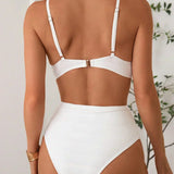 Adeline - High Support Crossed Top, High Waist Bikini
