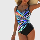 Riley - Fashionable High Elasticity Swimsuit with Crossed Front Detail
