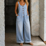 Penelope - Vintage Washed Cotton Denim Overalls