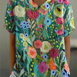 Elise - Watercolour Floral Blouse