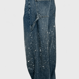 Dariya Cargo Balloon Jeans with Glitter and Stone Applications
