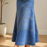 Joy - Mid-Length Denim Skirt