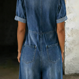 Ophélie - Short Sleeve Jumpsuit with V-Neck