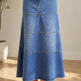 Joy - Mid-Length Denim Skirt