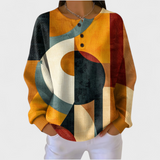 Sanne | Sweater made of structured material with geometric patterns