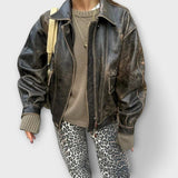 Carina - Retro jeans with leopard print