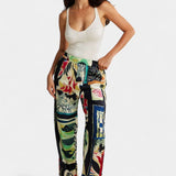 Arce High Waist Tight Pants with Floral Pattern