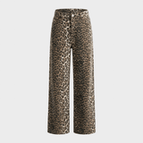Carina - Retro jeans with leopard print