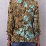 Lily | Boho Gradient Vintage Floral Ruffle Jacket