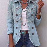 Isabella | Vintage Paisley Print Ruffled Jacket