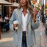Hannah | Vintage-Style Oversized Blazer with Raw Edges